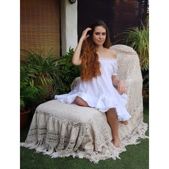 Off-the-shoulder short...