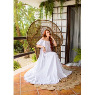 White dress with lace skirt